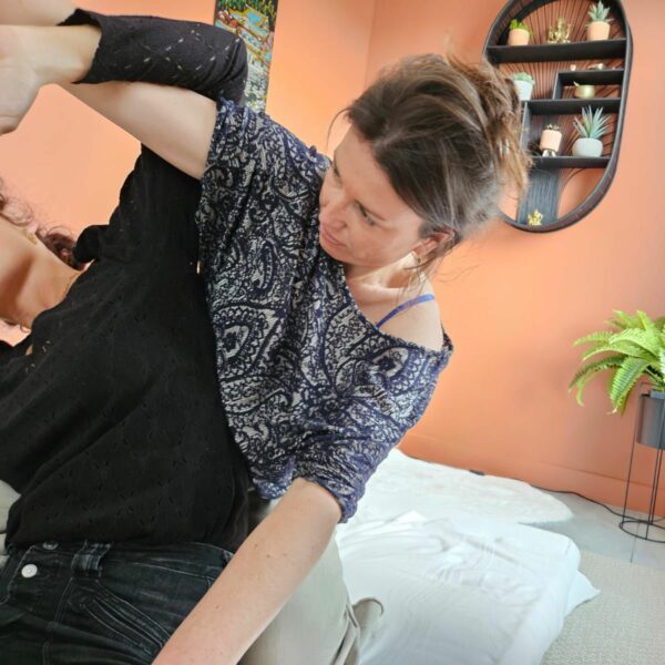 Sophie en séance de massage